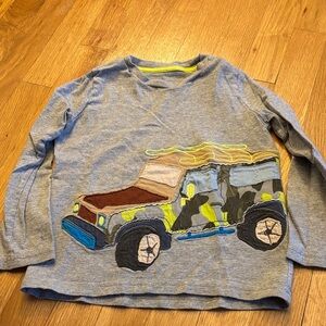 Mini Boden Gray Long Sleeve Tee with Car Design